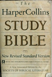 Cover of: The HarperCollins Study Bible : New Revised Standard Version With the Apocryphal/Deuterocanonical Books