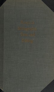 Cover of: Essays in bibliography, text, and editing