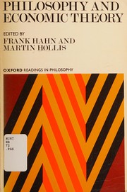 Cover of: Philosophy and economic theory by edited by Frank Hahn and Martin Hollis. --