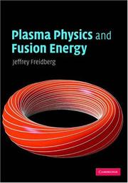 Cover of: Plasma Physics and Fusion Energy