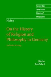 Cover of: Heine: On the History of Religion and Philosophy in Germany (Cambridge Texts in the History of Philosophy)