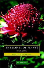 The Names of Plants by David Gledhill, D. Gledhill