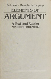 Cover of: Instructor's manual to accompany Elements of argument: A text and reader