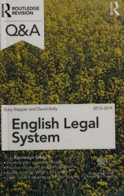 Cover of: English legal system by Gary Slapper