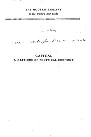 Cover of: Capital by Karl Marx