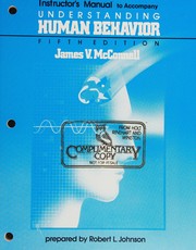 Cover of: Instruction's manual to accompany: understanding human behavior