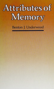 Cover of: Attributes of memory