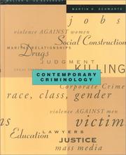 Cover of: Contemporary Criminology by Walter S. DeKeseredy, Martin Schwartz