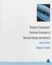 Cover of: Design of experiments: statistical principles of research design and analysis