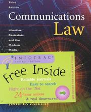 Cover of: Communications law: liberties, restraints, and the modern media
