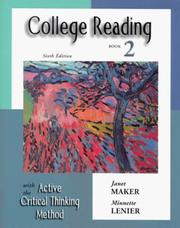 Cover of: College reading with the active critical thinking method.