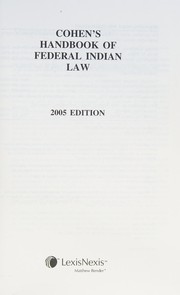 Cover of: Cohen's federal Indian law