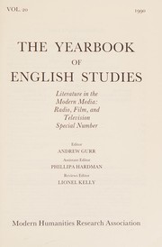 Cover of: The yearbook of English studies. by editor Andrew Gurr, assistant editor Phillipa Hardman, reviews editor Lionel Kelly.