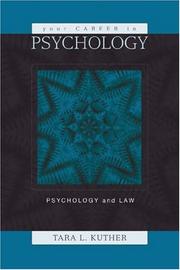 Cover of: Your career in psychology: psychology and the law