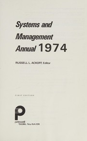 Cover of: Systems and management annual, 1974