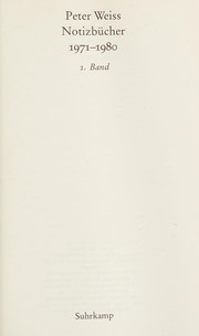 Cover of: Notizbücher: 1960-1971