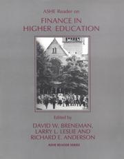 Cover of: ASHE reader on finance in higher education