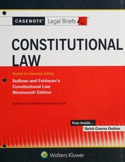 Cover of: Casenote Legal Briefs for Constitutional Law Keyed to Sullivan and Feldman