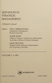 Cover of: Advances in Strategic Management
