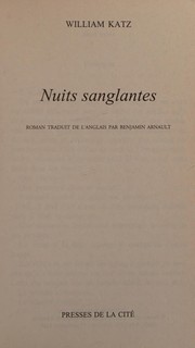 Cover of: Nuits sanglantes: roman