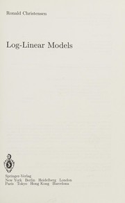 Cover of: Log-linear models
