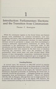 Cover of: Parliaments in transition: the new legislative politics in the former USSR and Eastern Europe