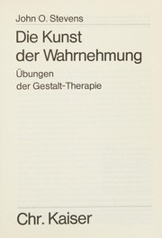Cover of: Die Kunst der Wahrnehmung: Übungen d. Gestalt-Therapie