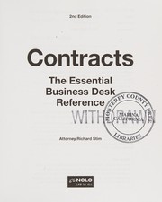 Cover of: Contracts: the essential business desk reference