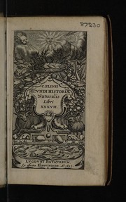 Cover of: C. Plinii Secundi Historiae naturalis libri XXXVII