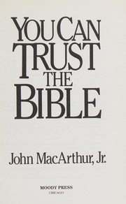 Cover of: You Can Trust the Bible
