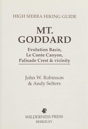 Cover of: Mt. Goddard by Robinson, John W.