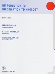 Cover of: Introduction to information technology