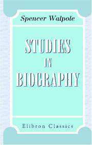 Cover of: Studies in Biography