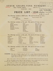Price list - 1950 by Steuk Grape-Vine Nursery
