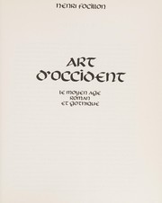 Cover of: Art d'Occident: le moyen âge roman et gothique