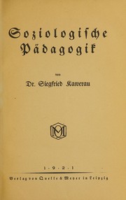 Cover of: Soziologische Padagogik