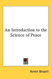 Cover of: An Introduction to the Science of Peace