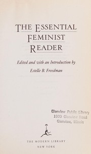 Cover of: The essential feminist reader