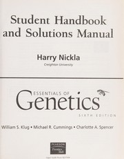 Cover of: Essentials of Genetics: Student Handbook and Solutions Manual