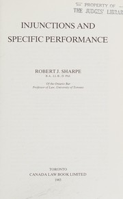 Cover of: Injunctions and specific performance