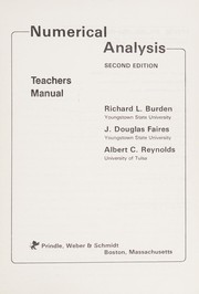 Cover of: Teachers Manual t/a Numerical Analysis by 