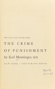 The crime of punishment by Karl Menninger