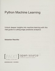 Cover of: Machine learning