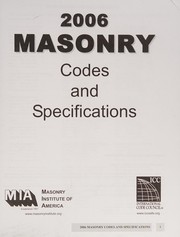 Cover of: Masonry Codes and Specifications 2006 (Specifications 2006) by Unknown