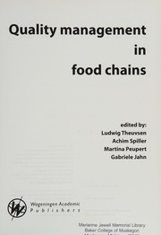 Quality management in food chains by European Association of Agricultural Economists. Seminar
