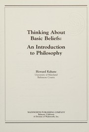 Cover of: Thinking about basic beliefs: an introduction tophilosophy