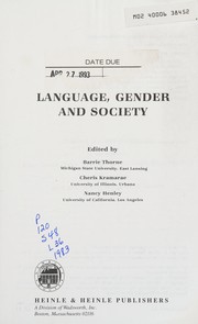 Cover of: Language, gender and society