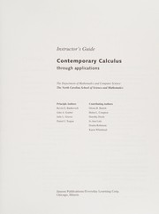 Cover of: Contemporary calculus through applications: instructor's guide