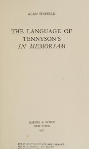 Cover of: The language of Tennyson's In memoriam.