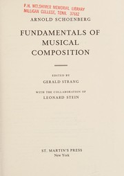 Cover of: Fundamentals of musical composition.